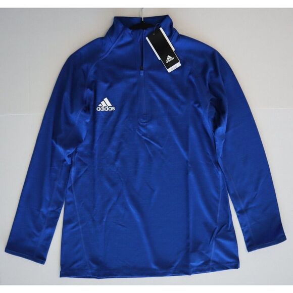Adidas EA0846 Women's Sz L Royal Blue/White Game Mode 1/4 Zip L/S Pullover - Picture 7 of 8